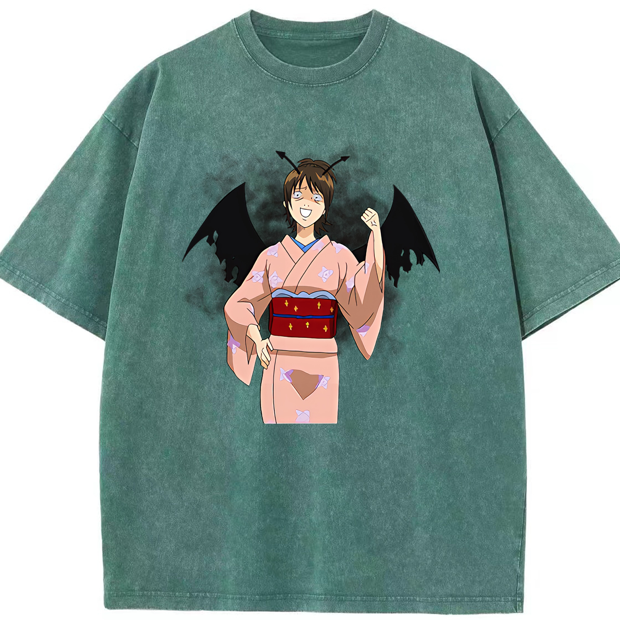 （画像用） ぎんたま 坂田銀時（さかたぎんとき） 神楽 志村新八（しむら しんぱち） GINTAMA Sakata Gintoki Kagura Shimura Shinpachi 綿100% ヴィンテージ風 半袖Tシャツ（フロントプリント）